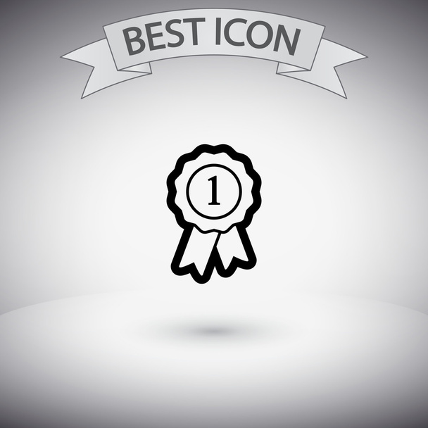 Badge with ribbons icon - Vector, afbeelding