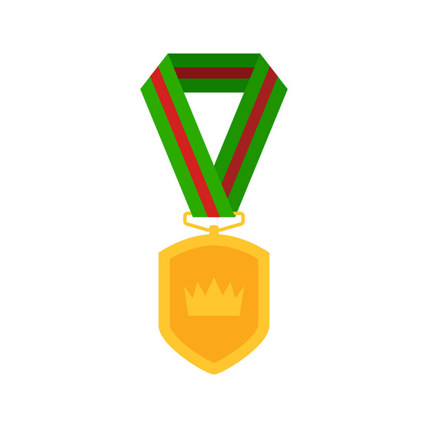 Gold medal with ribbon. Vector illustration - Vektor, Bild