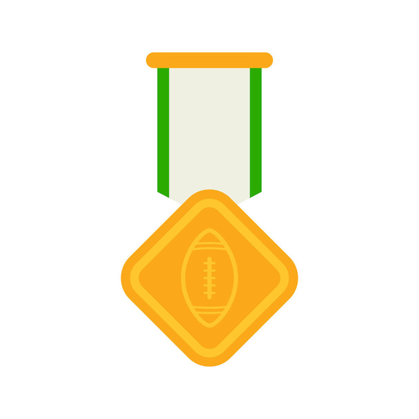 Gold medal with ribbon. Vector illustration - Vector, Image