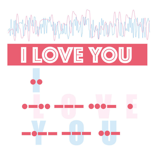 Morse code -I love you- Vector illustration - Vektor, kép