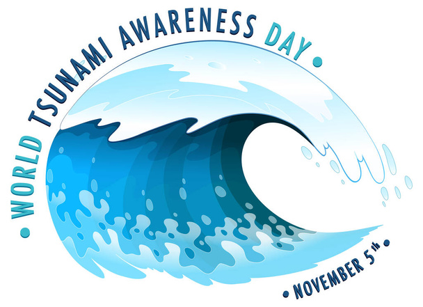 World Tsunami Awareness Day Banner Design illustration - Vektori, kuva