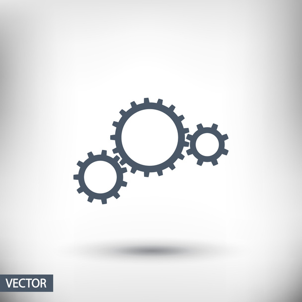 Gear icon. Flat design style - Vector, Imagen