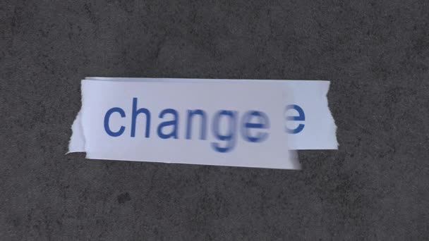 The concept of change and chance. A word of Change turns into A word of Chance. - Felvétel, videó