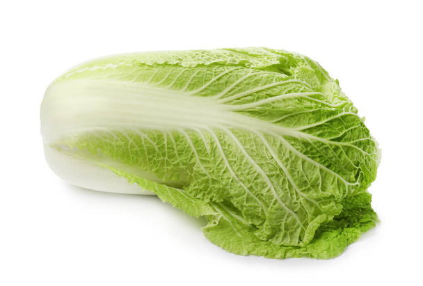 Fresh ripe Chinese cabbage on white background - Foto, afbeelding