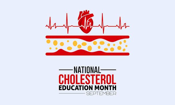 Vector illustration design concept of national cholesterol education month observed on every september. - Vecteur, image