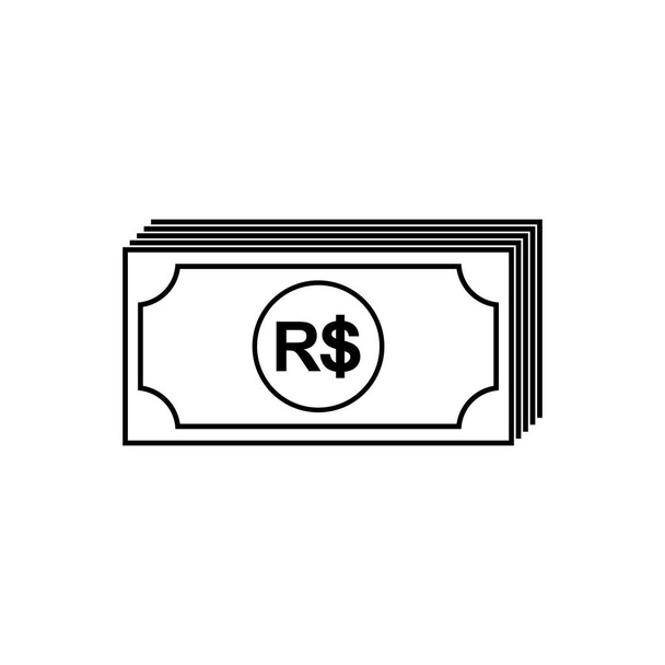 Brazil Currency, BRL, Brazilian Real Icon Symbol. Vector Illustration - Vettoriali, immagini