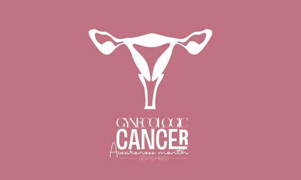 Vector illustration design concept of gynecologic cancer awareness month observed on every september. - Vektör, Görsel