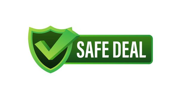Safe deal. Check mark icon. International agreement. Vector stock illustration - Vektor, obrázek