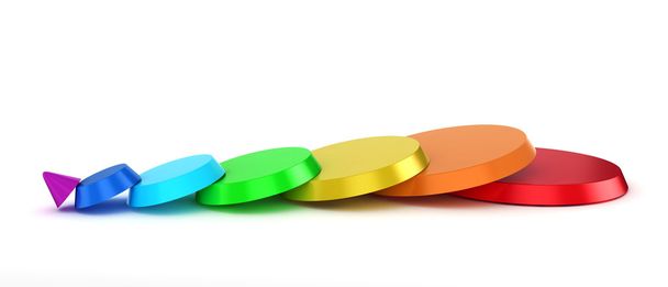 cône en tranches colorée 3D - Photo, image