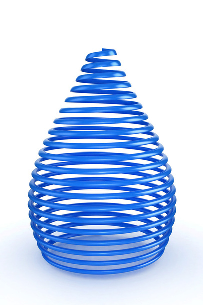 3D blau glänzende und glänzende abstrakte Feder - Foto, Bild