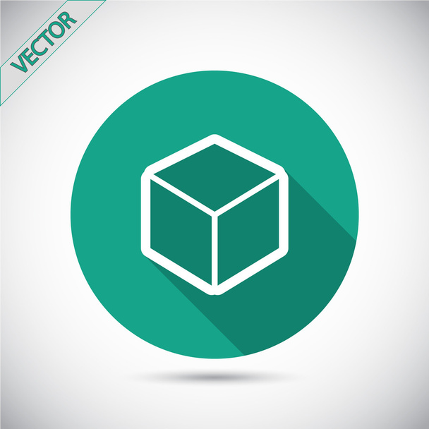 3d cube logo design icon - Vector, Imagen