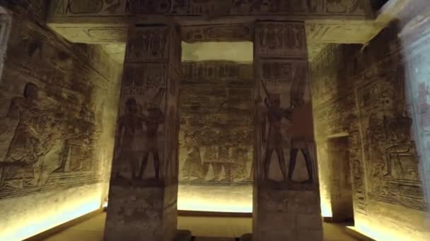 Ancient Drawings Inside The Abu Simbel Temple In Egypt - Felvétel, videó