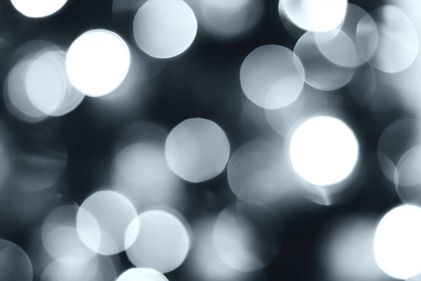 Blurred lights, gray, deep blue background. Abstract bokeh with soft light - Foto, Bild