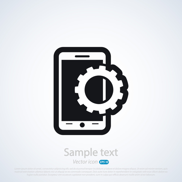 Smartphone and gear icon - Вектор,изображение