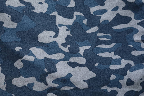 blue arctic navy camouflage fabric - Photo, Image