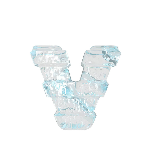 Символ льда с толстыми горизонтальными ремнями. буква v - Вектор,изображение