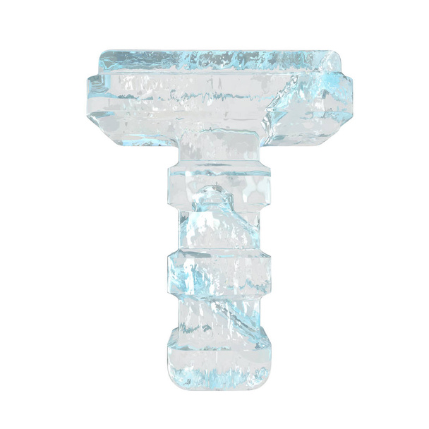 Символ льда с толстыми горизонтальными ремнями. буква t - Вектор,изображение