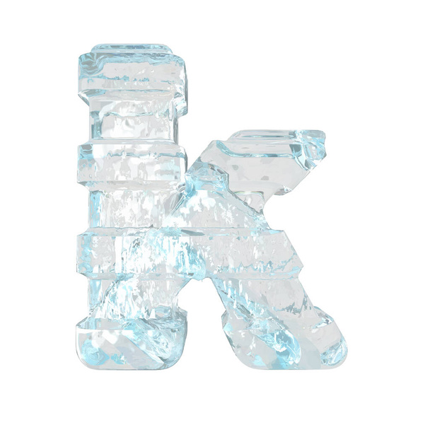 Символ льда с толстыми горизонтальными ремнями. буква k - Вектор,изображение
