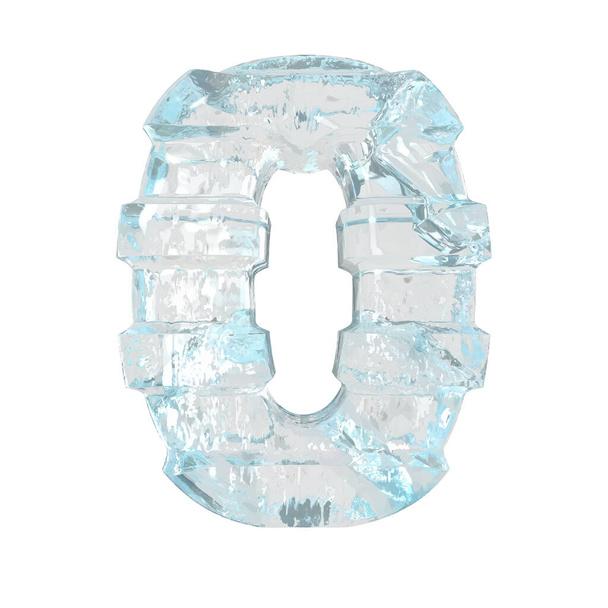 Ice symbol with thick horizontal straps. number 0 - Vektori, kuva