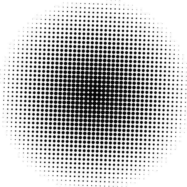 White and black circles, gradient halftone background. Vector illustration. - Vector, imagen