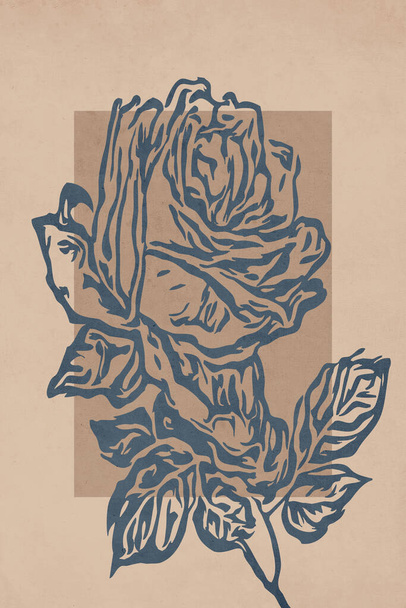 Tisknutelná módní botanická karta. Použít jako obal, tapety, nástěnné malby. - Fotografie, Obrázek