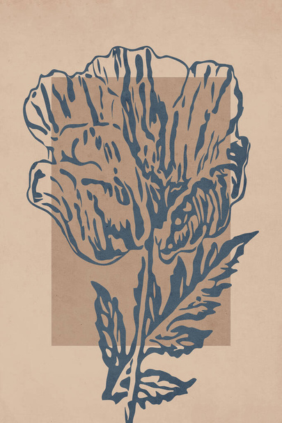 Printable trendy botanical card. Use for cover, wallpaper, wall art. - Valokuva, kuva