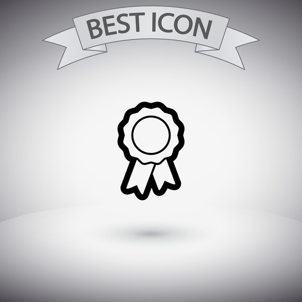 Badge with ribbons icon - Vector, afbeelding