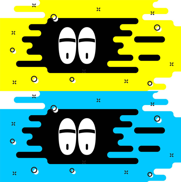 Witte Slippers pictogram geïsoleerd op zwarte achtergrond. Slippers op het bord. Vector. - Vector, afbeelding