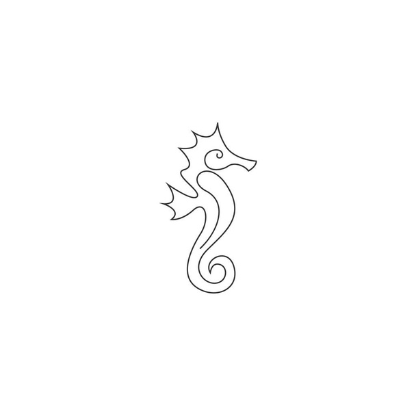 Шаблон ілюстрації дизайну логотипу значка морського коня
 - Вектор, зображення