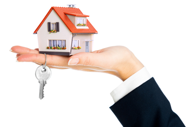 Give house and key - concept of real estate purchase - Photo, Image