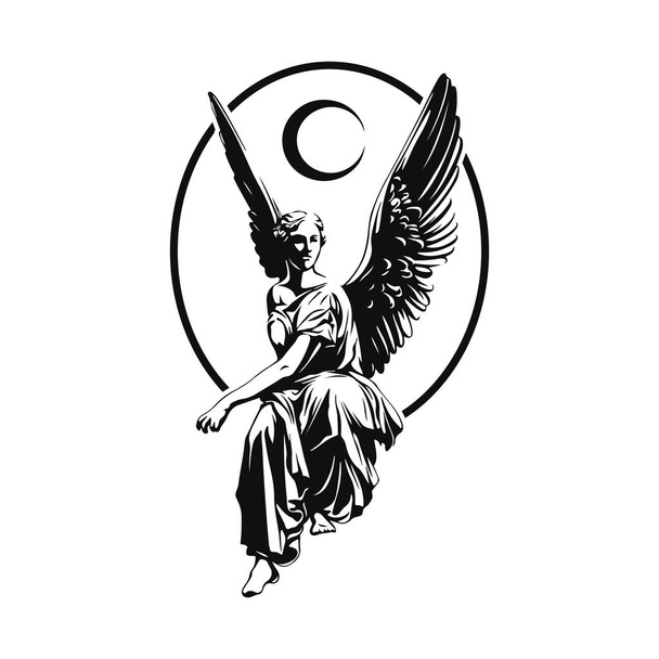 Крылатая ангельская векторная иллюстрация - Вектор,изображение