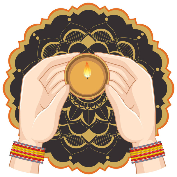 Diwali diya concept vector illustration - Vektor, kép