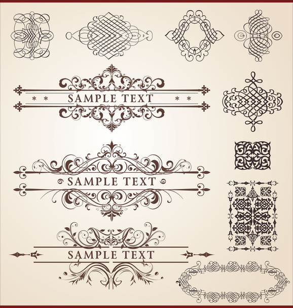 Calligraphic design set - Vector, Image