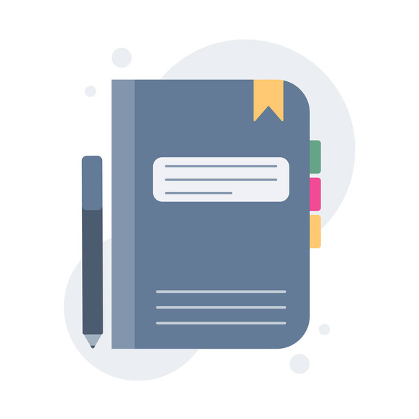 Vector Notebook and Pencil Icon. School, business illustration. - Vecteur, image