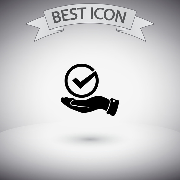 Confirm icon. Flat design style - Vector, Image