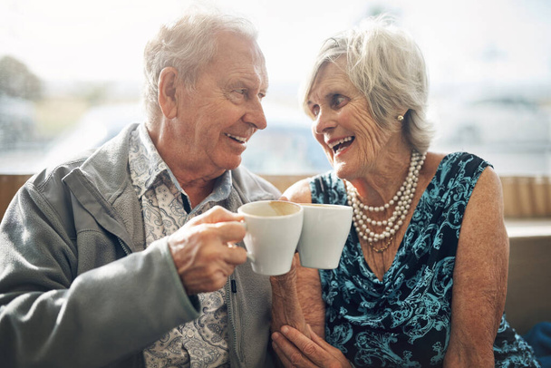 Love, life and good times. Now thats something worth celebrating. a mature couple spending the day together - 写真・画像