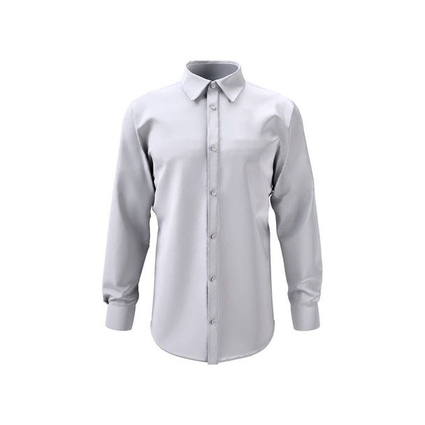 men shirt isolated on white background long sleeve front view - Photo, Image