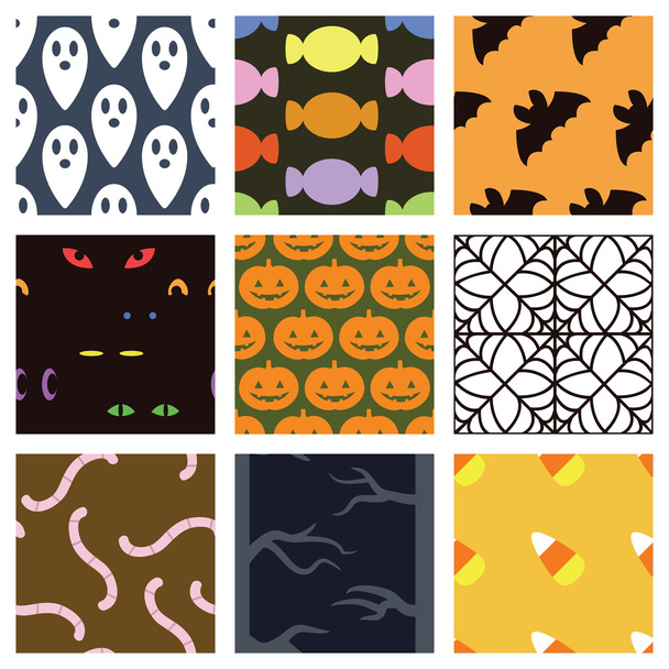 conjunto de patrón de Halloween
 - Vector, imagen
