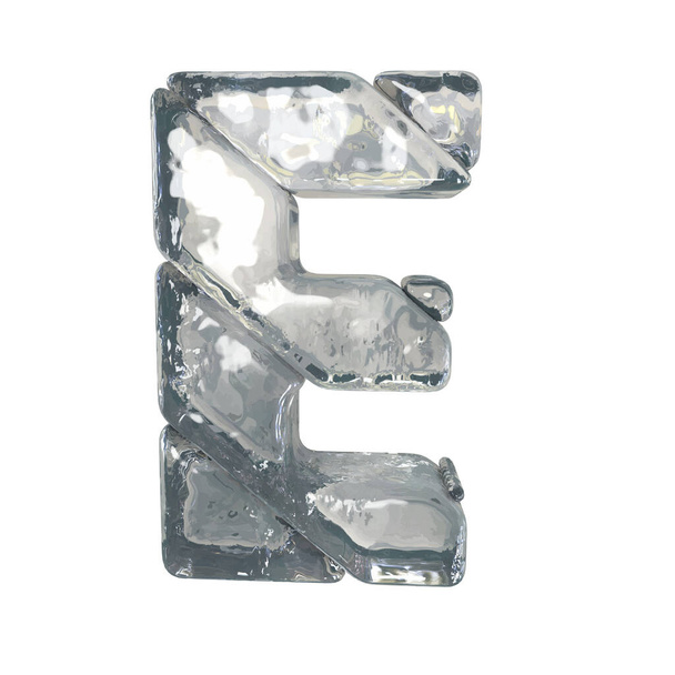 3D symbols made of gray ice. letter e - Vector, imagen