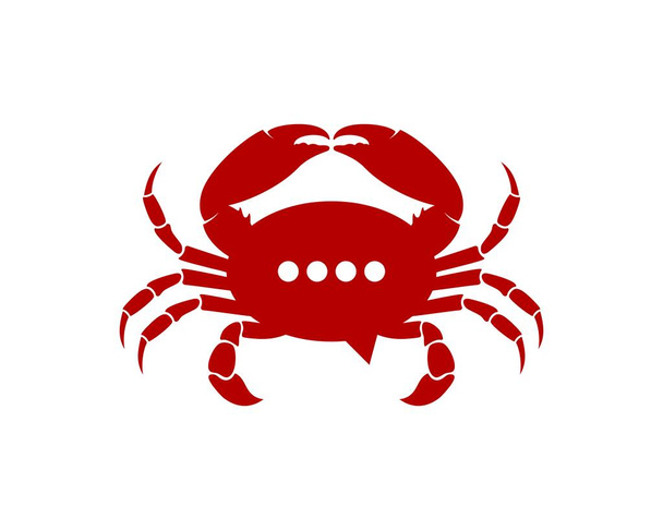 Red crab with bubble chat inside - Vector, Imagen
