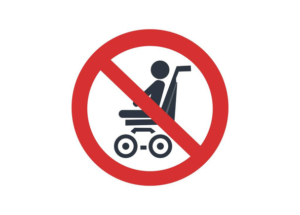 Chariots pour bébés ou poussettes ne sont pas autorisés vecteur. Illustration vectorielle - Vecteur, image