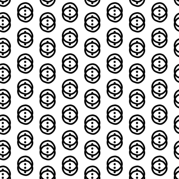 Vector. Geometric seamless pattern. Solid contour circles and dots connected to each other. Perforated background. Simple monochrome contrast pattern. Abstract pattern with simple geometric shapes. - Vector, Image
