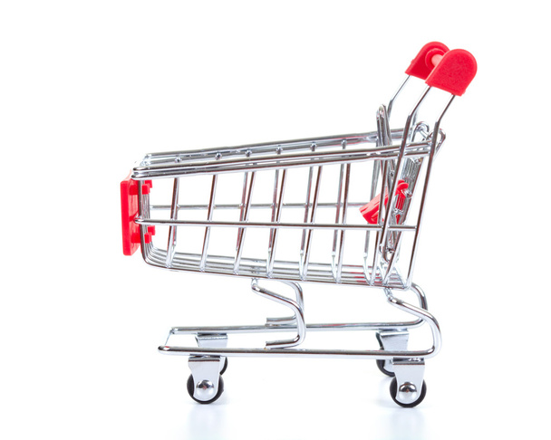 Shopping cart, isolated on white  - Foto, afbeelding
