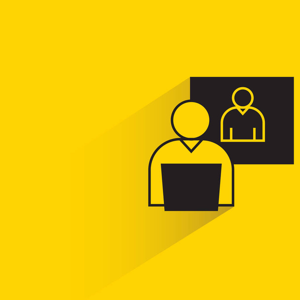 online meeting icon on yellow background - Vector, Image