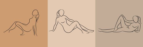 sketch and hand drawn woman pose set illustration - Vector, Image