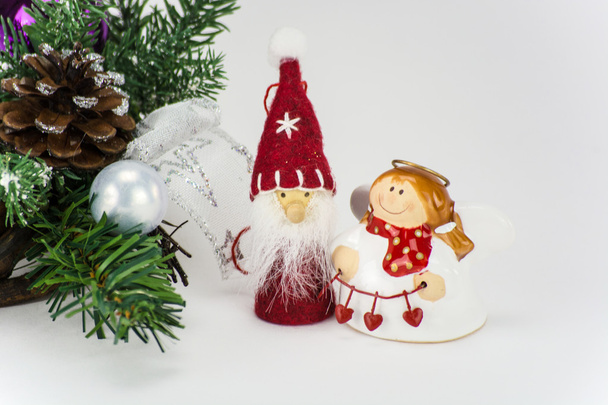 Vánoční dekorace s Vánoční anděl a Santa Claus - Fotografie, Obrázek