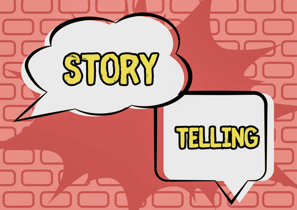 Κείμενο που δείχνει έμπνευση Story Telling, Business showcase Tell or write short Stories Μοιραστείτε Προσωπικές Εμπειρίες Σημαντικά μηνύματα στο Notebook και Lap Top On Desk Με προμήθειες γραφείου. - Φωτογραφία, εικόνα