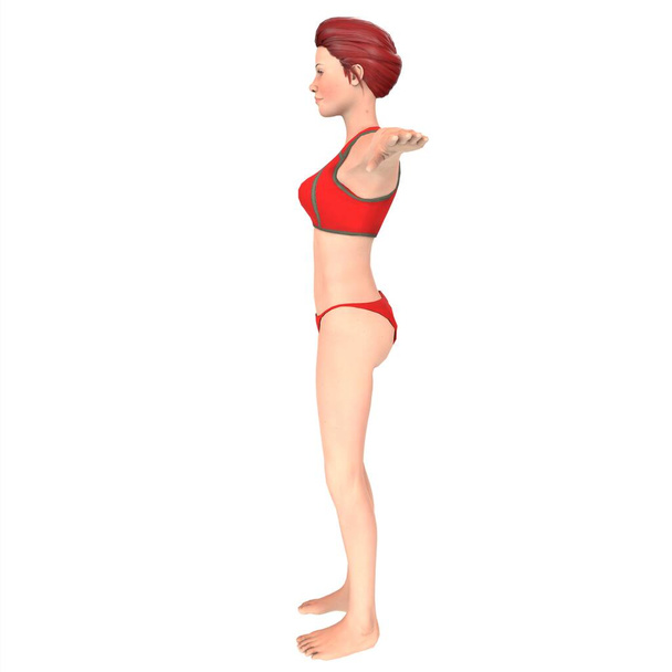 woman with slim body, 3d rendering - Fotó, kép