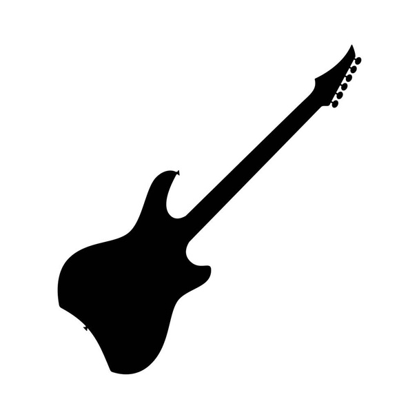 Електричний бас-гітара значок. Чорний силует гітари. Піктограма музичного інструменту ізольовано. Векторні ілюстрації
. - Вектор, зображення