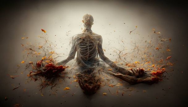 a illustration of a soul leaving the body - Foto, afbeelding